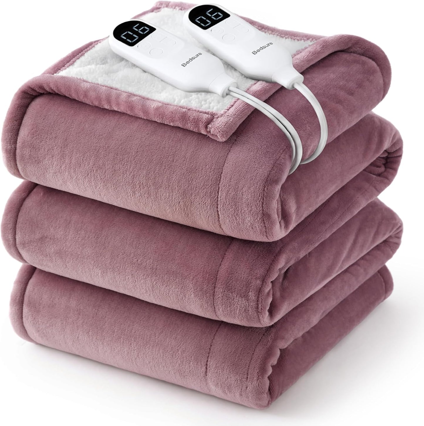 Bedsure Heated Blanket Throw Blanket with Preheat Function - Fast Heating Electric Blanket, Soft Flannel Throw with 6 Time Settings(Up to 10H), 6 Heating Settings, Gifts for Grandma (50"x60", Cream)