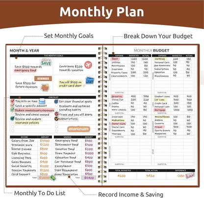 Budget Planner - Monthly Budget Book with Expense Tracker Notebook, Undated Bill Organizer & Finance Planner to Take Control of Your Money, Account Book to Manage Your Finances-Pink