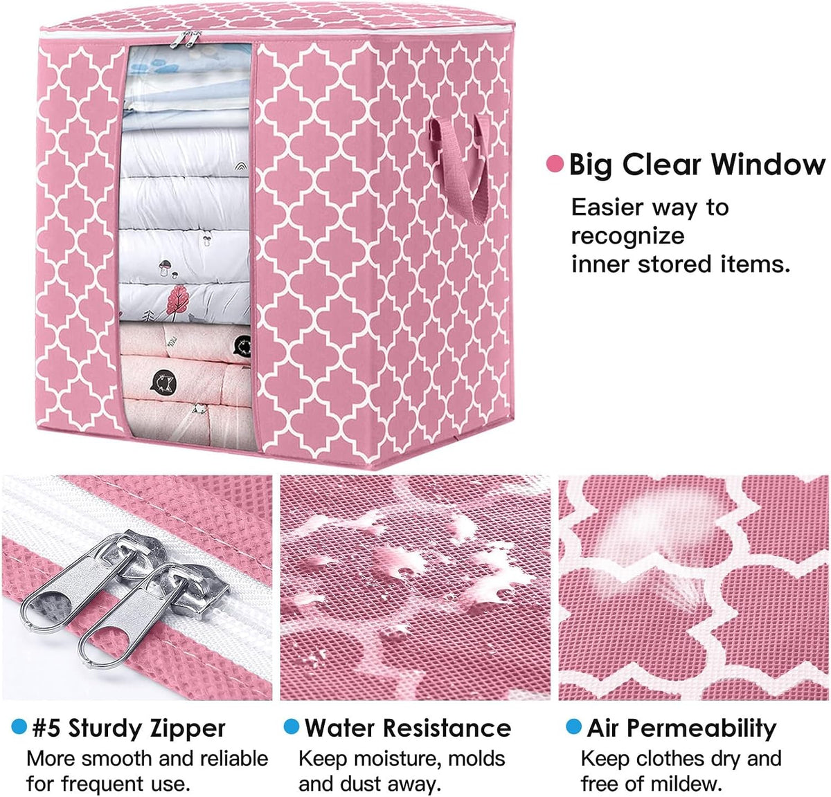 Storage Bags 3 Pack 100L Clothes Organization and Storage Containers