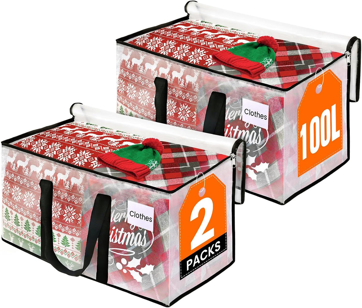 RoomHacks Moving Bags, Heavy Duty Large Storage Bags, 88L, Clear