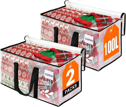 RoomHacks Moving Bags, Heavy Duty Large Storage Bags, 88L, Clear