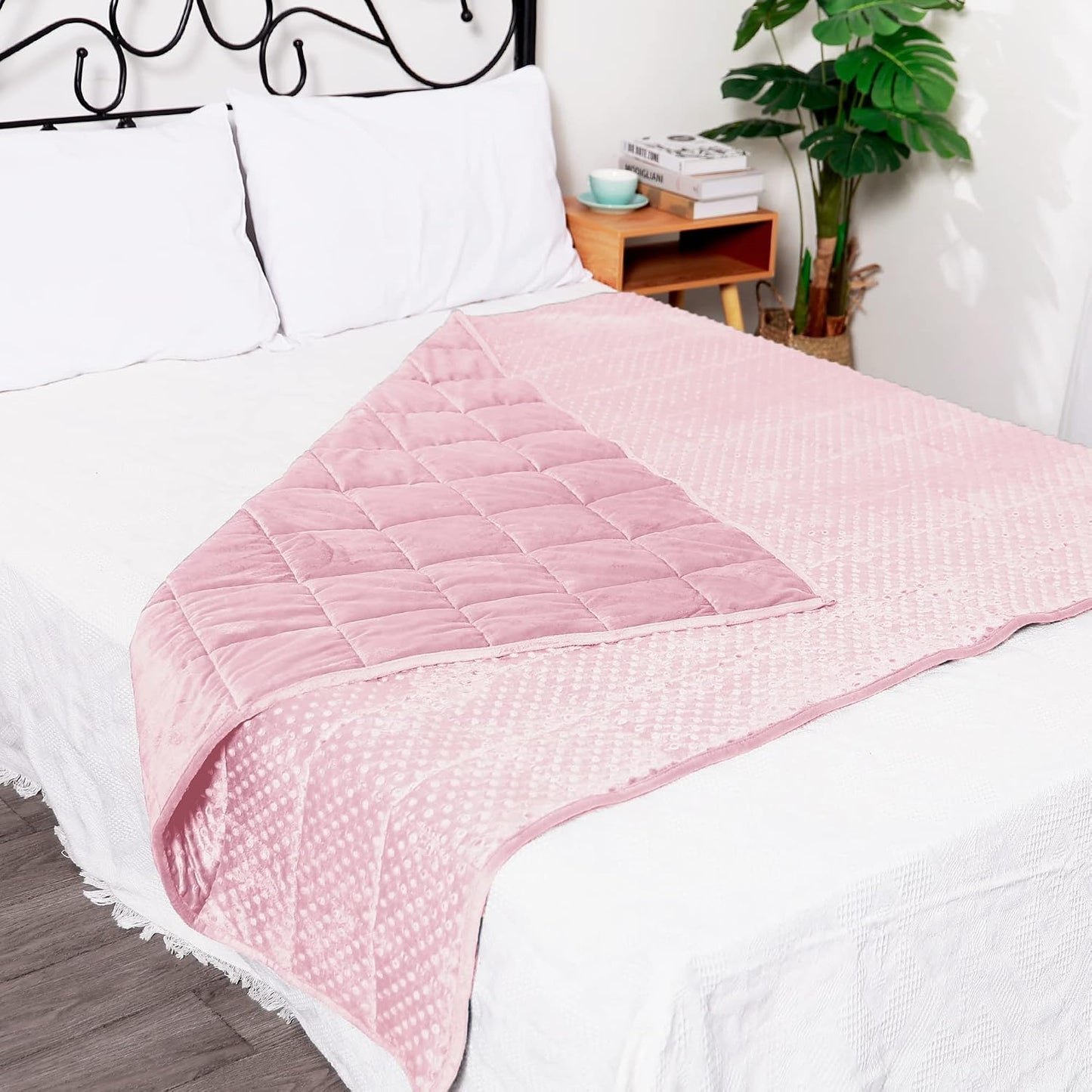 Alomidds Weighted Lap Blanket 7lbs, Cozy Luxury Breathable Weighted Blanket for Adults, Weighted Lap Pad for Travel, Relaxation, Sleeping, Purple, 29" x 24"