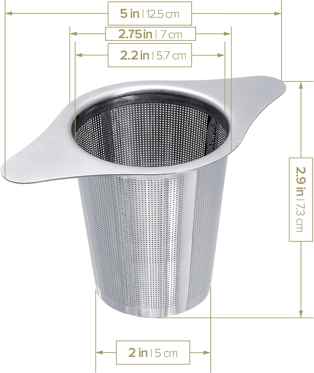Teabloom Universal Loose Tea Infuser with Dual-Purpose Lid/Dish – Fits Cups, Mugs, Teapots – Tea Connoisseur's Choice – Steep Tea or Coffee