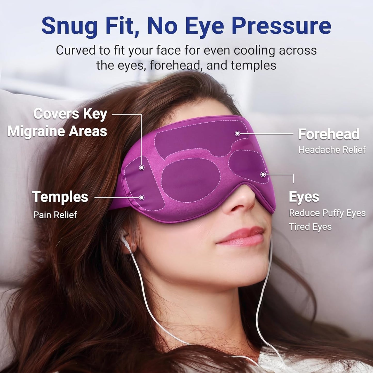 Cooling Eye Mask for Puffy Eyes: Fsa Eligible ltems Hsa, Migraines Headache Fast Relief After Surgery Care Cold Compress, Reusable Face Ice Pack Gel for Dark Circles, Gentle Weighted Sleep Mask Purple