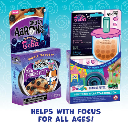 Crazy Aaron's Thinking Putty® - Brown Sugar Boba - Sensory Putty for Kids and Grown ups in a 4" Tin - Creative and Endless Fun, Stress Relief Therapy Toys, Never Dries Out - Made in USA