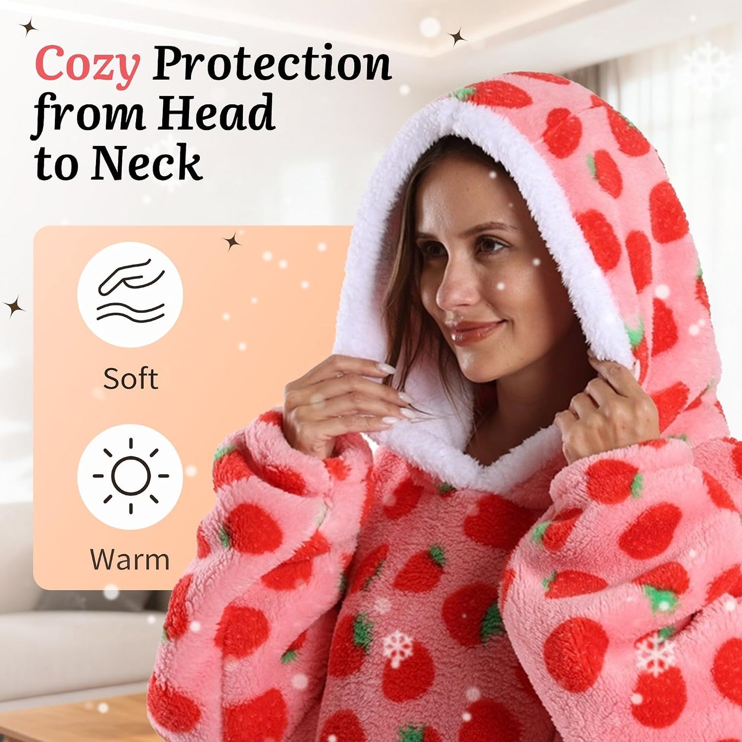 Capecage Blanket Hoodie, Long Hooded Blanket Sweatshirt as Birthday Gifts for Women Men, Long Wearable Blanket for Women Men.
