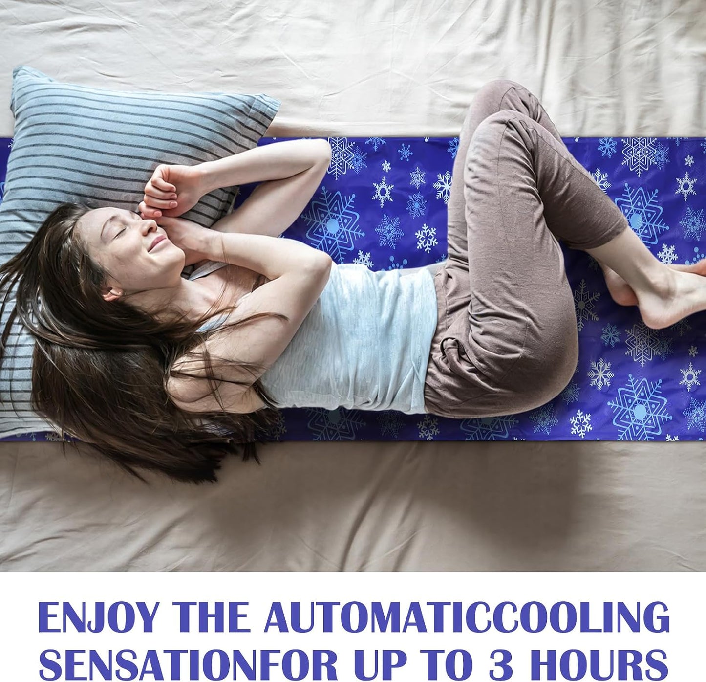 Drydiet Cooling Pad Mat for Bed Cooling Mattress Pad Gel for Sleep, Summer Hot Flashes, Adult, Pets, No Water or Electricity Required(Plain,48 x 28 Inch,Light Blue)