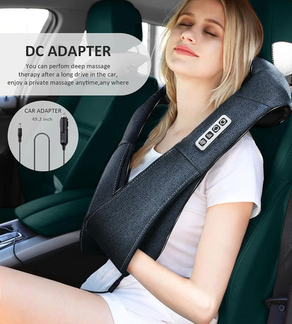 Mo Cuishle Women Men Gifts, Shiatsu Back Shoulder and Neck Massager with Heat, Electric Deep Tissue 4D Kneading Massage, Best Gifts for Mom Dad Wife Husband her Him, Christmas, Birthday (NOT Cordless)
