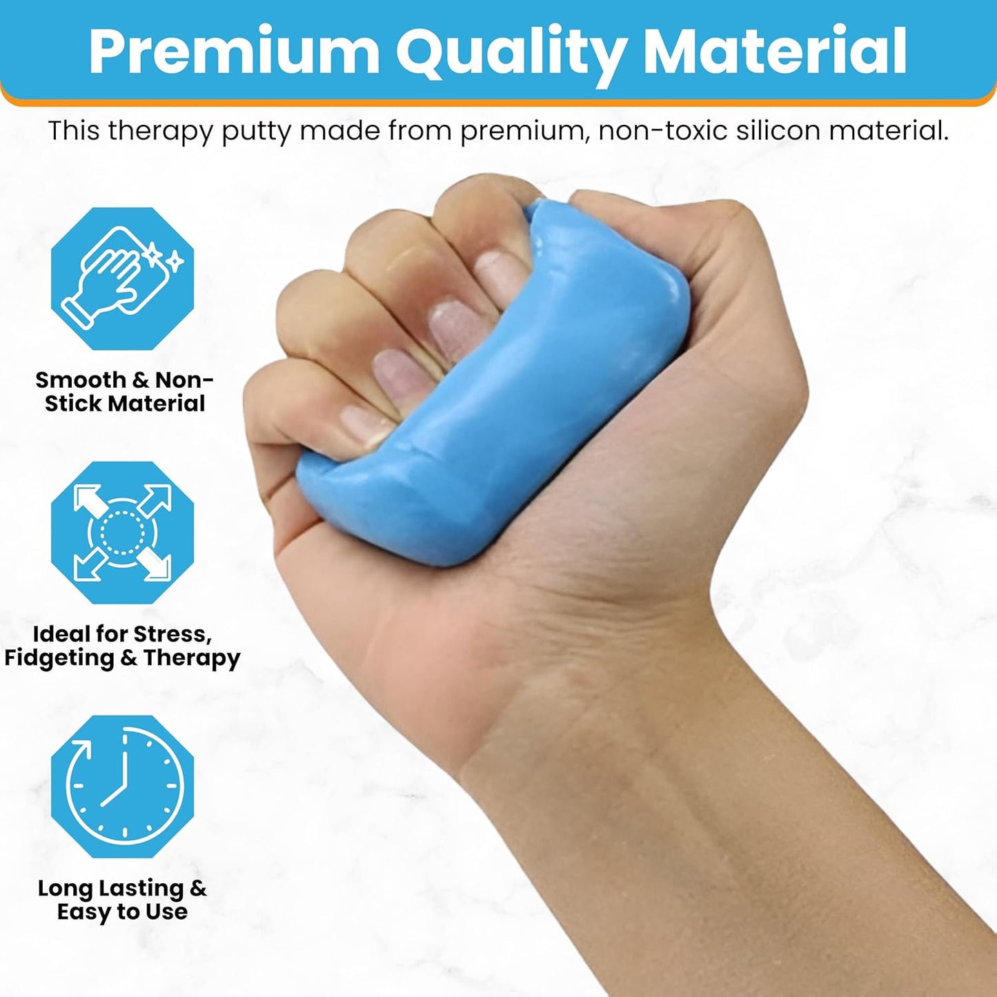 FlintRehab Therapy Putty for Teens & Adults (4 Pack, 3 Oz Each) - Putty for Hand Therapy, Fidgeting & Stress Relief - Non-Toxic Resistive Exercise Putty for Hand Strengthening