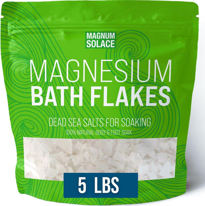 Magnesium Flakes for Bath - Magnesium Chloride Flakes - Dead Sea Salts for Soaking, 10 LBS