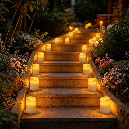 antizer Flameless Candles Led Candles Pack of 9 (H 4" 5" 6" 7" 8" 9" x D 2.2") Real Wax Battery Candles with Remote Timer for Home Fireplace Decor Wedding Festival Decor (Ivory 9 Pack)