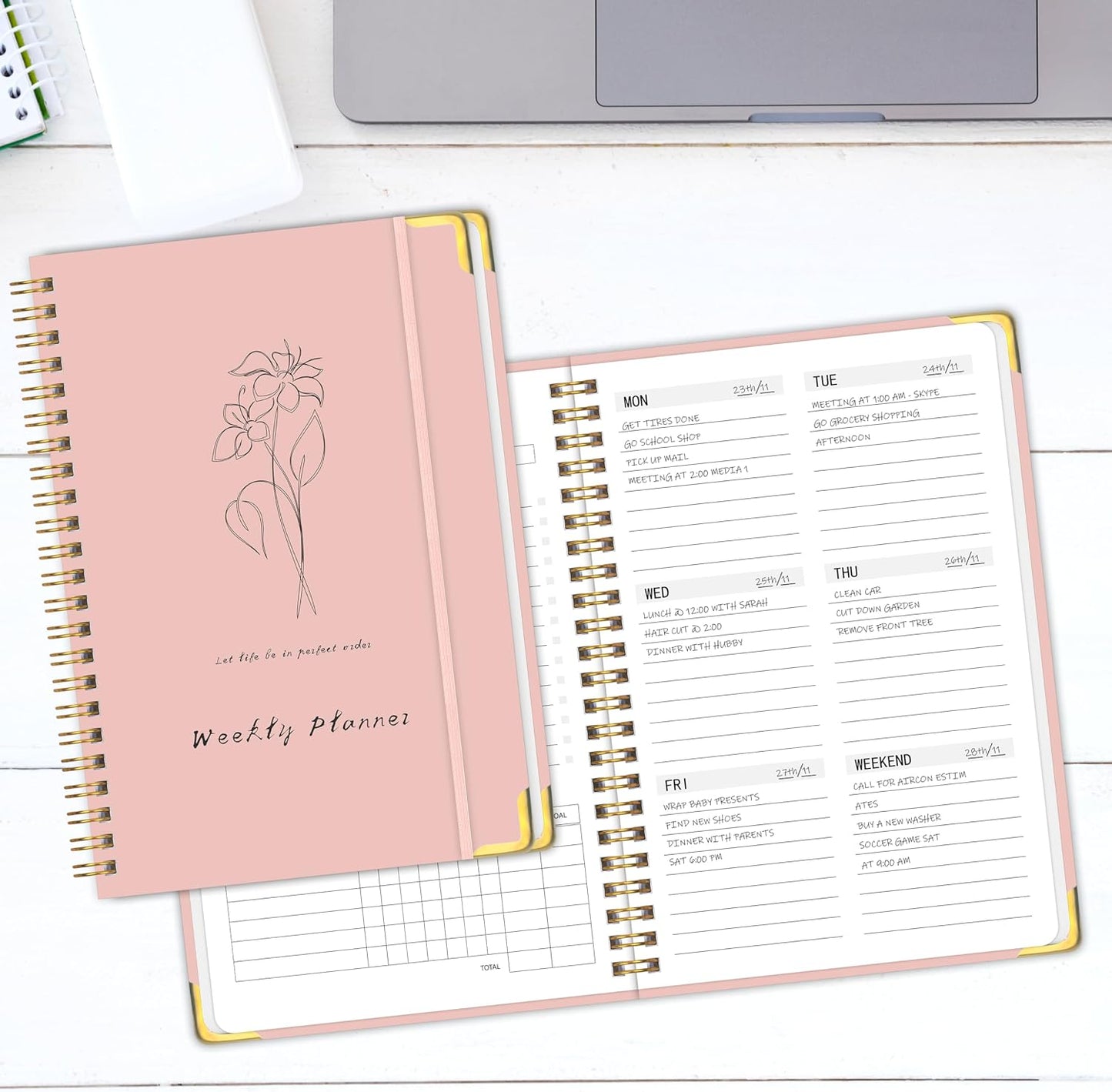 Undated Weekly Planner With Habit Tracker & To Do List 5.7 x 8.0 inch | Avoid Unfocused Busywork,Productivity Organizer,No-Bleed Thick Pages,Portable Size,Lay-Flat Spiral for Hands Free