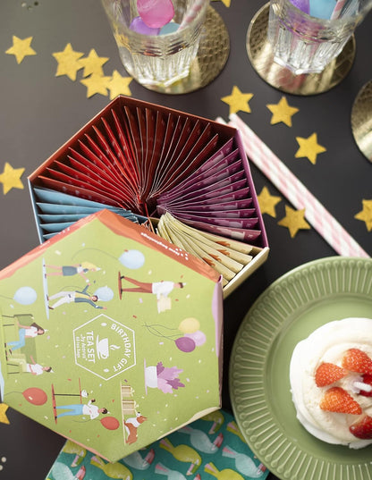 ACORUS | Birthday Gift Tea Set | Natural Tea Hamper Box Gift Flavors | Thoughtful Present for Birthday | Large Selection Box | Tea Gift Sets | 60 Herbal and Fruit Tea Bags Variety Pack