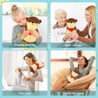Microwave Heating Pad for Period Cramps,Otter Microwavable Heating Pad for Shoulder Neck Back Knee Pain Relief with Lavender Scented,Cute Otter Plush Toys Heat Pack for Women Kids Birthday