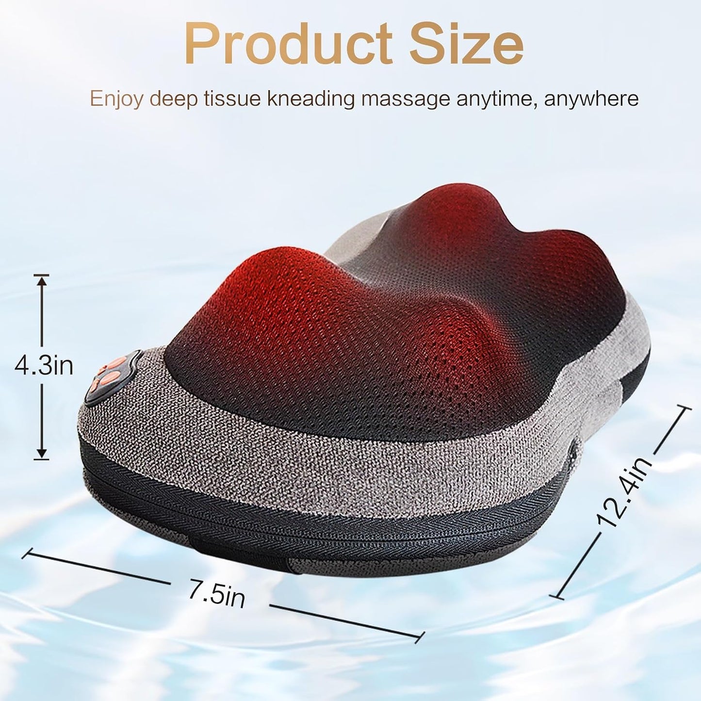 Papillon Back Massager with Heat,Shiatsu Pillow for Body Pain Relief Gray