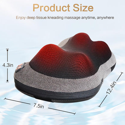 Papillon Back Massager with Heat,Shiatsu Pillow for Body Pain Relief Gray