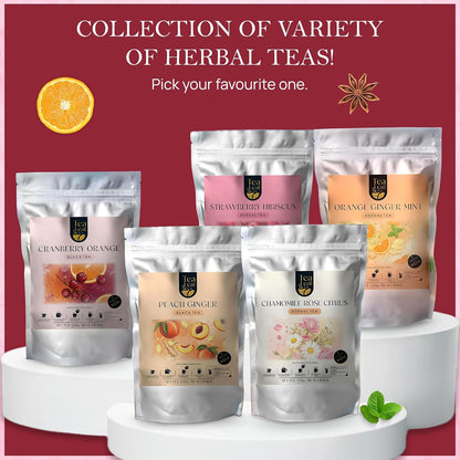 Orange Ginger Mint Herbal Tea 100gm, Natural Herbal Infusion, 50 Tea Bags