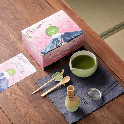 Clay&Fire Matcha Whisk Set, 9 pcs Ceramic Matcha Set, Gifts for Women,Matcha Bowl with Spout and Whisk, Matcha Kit for Matcha Lovers, Gift Mother's Day, Birthday, Anniversary