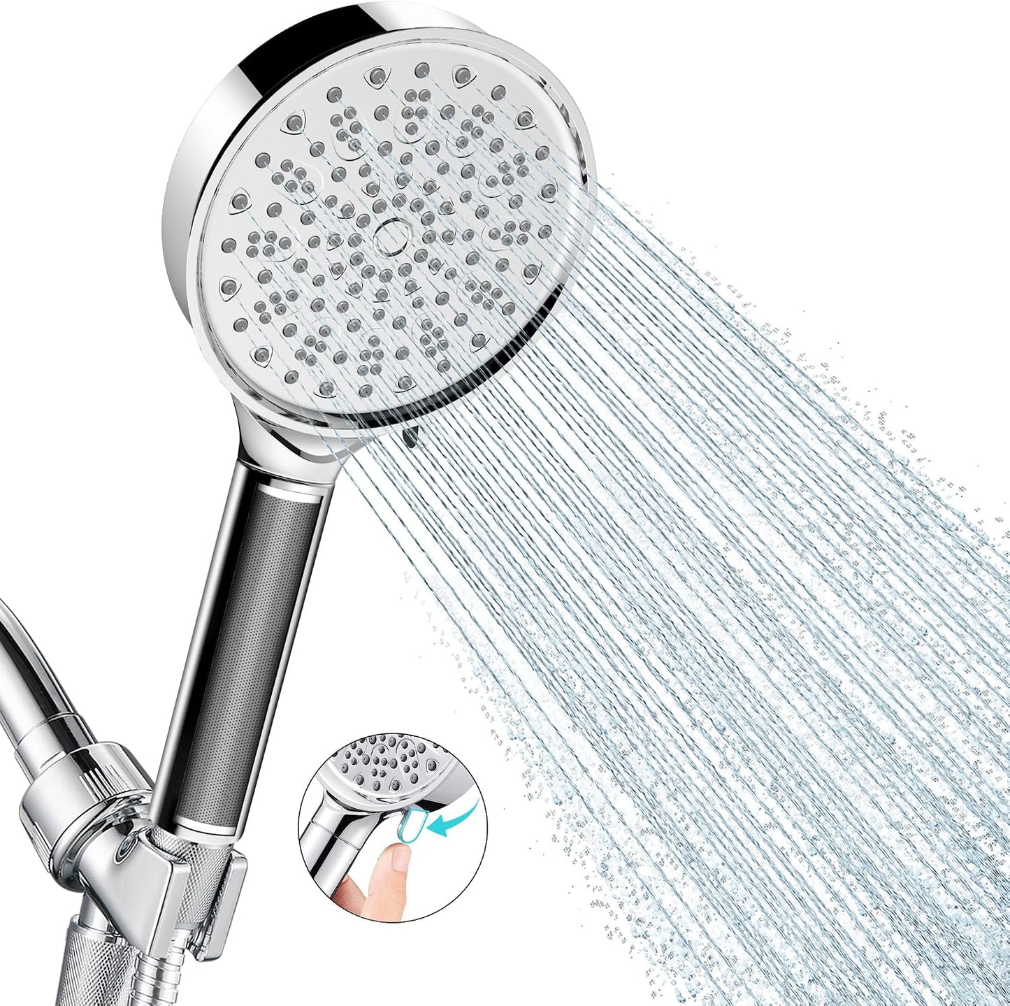 Cobbe Filtered Shower Head with Handheld, High Pressure 6 Spray Mode Showerhead with Filters, Water Softener Filters Beads for Hard Water - Remove Chlorine - Reduces Dry Itchy Skin, Chrome