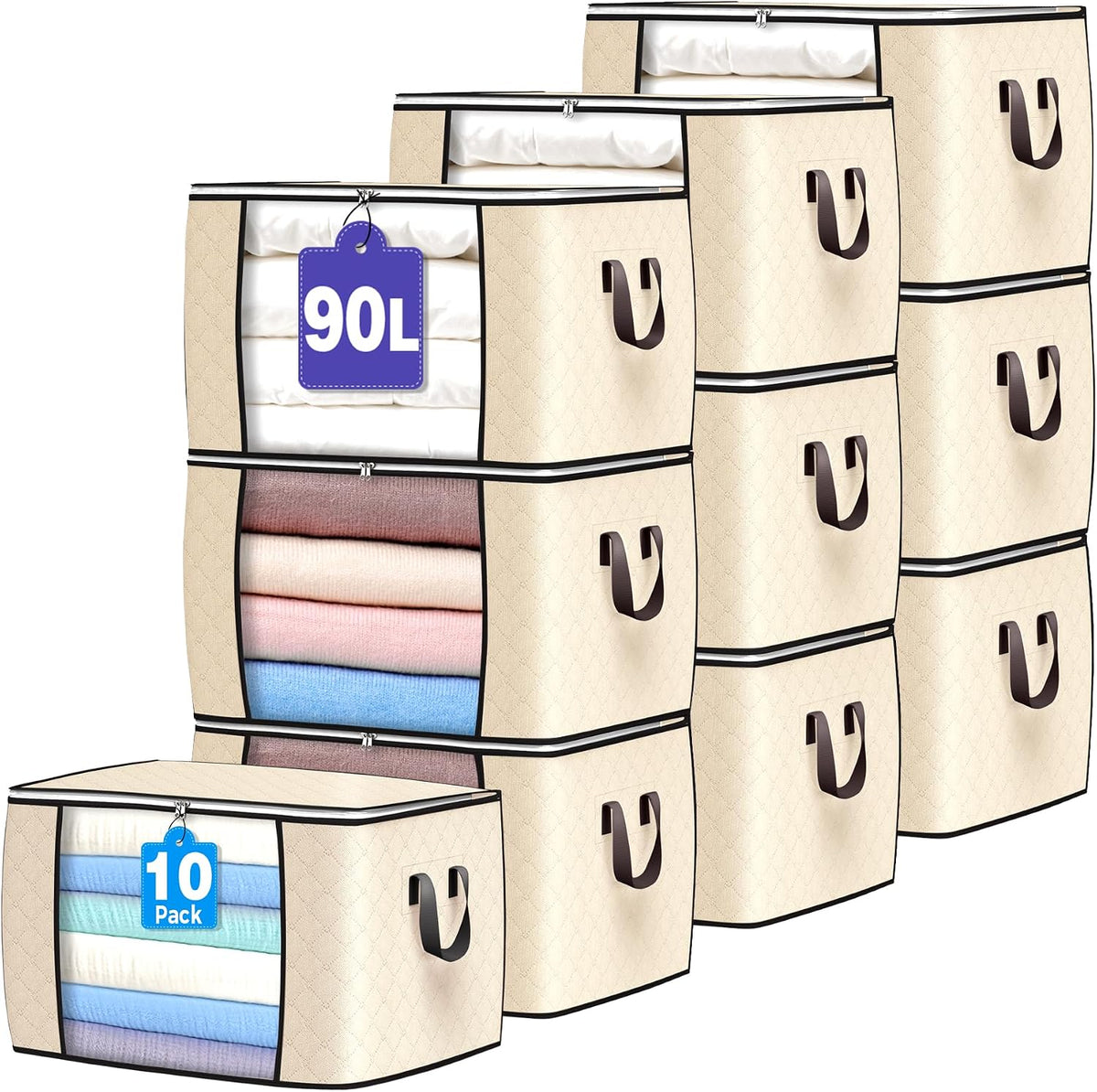 90L Large Storage Bags, Clothes Storage Bins Closet Organizers
