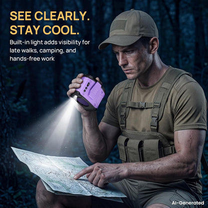 AJVV Portable Waist Fan Wearable Belt Fan Clip on Fan for Shirt, 40H Max Personal Cooling, for Camping, Outdoor, Jobsite, Travel (Off-white)