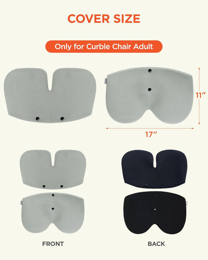 curble Grand– Extra Wide Ergonomic Seat Support, Sit Straighter Without Effort, Passive Posture Trainer for Office, Home & Car (Grey)