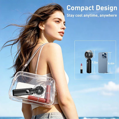 Portable Fan Handheld, Powerful Cooling Misting Fan Rechargeable