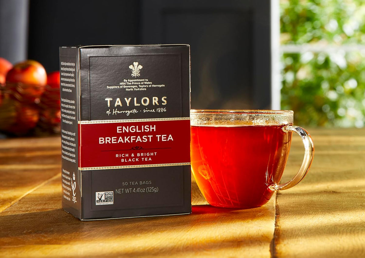Taylors of Harrogate English Breakfast, Black Tea, Pillow Tea Bags, Rich, Bright & Malty, Caffeinated, Enjoy Hot or Iced, 50 Teabags, 50 Count (Pack of 2)