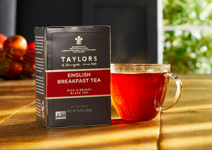 Taylors of Harrogate English Breakfast, Black Tea, Pillow Tea Bags, Rich, Bright & Malty, Caffeinated, Enjoy Hot or Iced, 50 Teabags, 50 Count (Pack of 2)