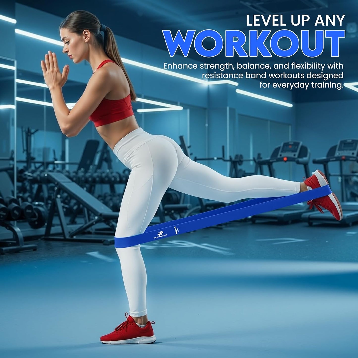 Utopia Fitness Loop Resistance Bands for Working Out Set of 5, Resistance Loop Bands for Exercise Stretching Strength Training, Home Gym Equipment Pilates Yoga Leg Glute Arm Workout Kit for Women Men