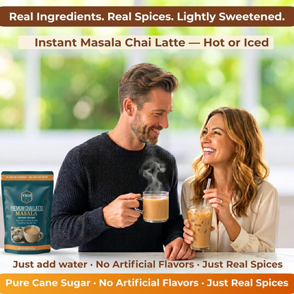 T2GO Instant Masala Chai Tea Latte Powder – Just Add Water, 8 oz