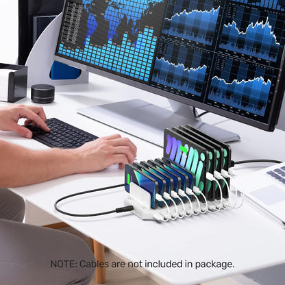 Unitek 10-Port Charging Station, USB Charger Organizer for Multiple Device