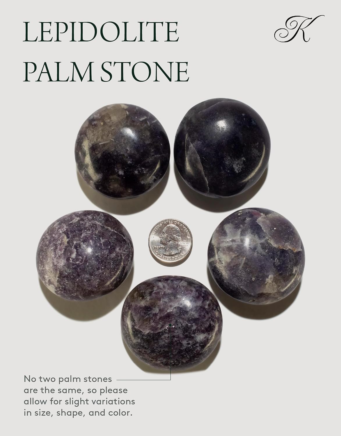 KALIFANO Palm Stone with Healing & Calming Effects - AAA+ Grade High Energy Worry Stone with Information Card - Reiki Crystal Used for Courage (Family Owned and Operated)