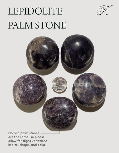 KALIFANO Palm Stone with Healing & Calming Effects - AAA+ Grade High Energy Worry Stone with Information Card - Reiki Crystal Used for Courage (Family Owned and Operated)