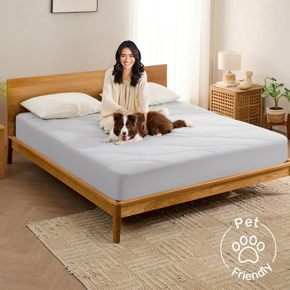 Unikome Ultra Soft Waterproof Mattress Pad King, Cooling Mattress Protector for Hot Sleepers, 5-Layers Noiseless Washable Mattress Cover with 8"-21" Deep Pocket (Light Blue, 78x80)