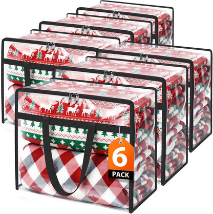 SpaceTrove Clear Storage Bags, 4-Pack Under Bed and Closet Organizers 40L