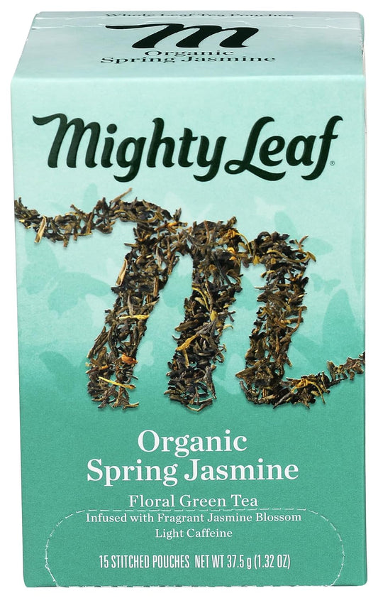 Mighty Leaf Tea Organic Spring Jasmine, Whole Leaf Pouches, 15 ct