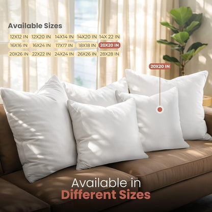 Utopia Bedding 12x20 Pillow Inserts, Set of 2, White – Indoor Decorative Throw Pillows for Bed, Sofa & Couch – Soft, Supportive & Fluffy Cushion Inserts
