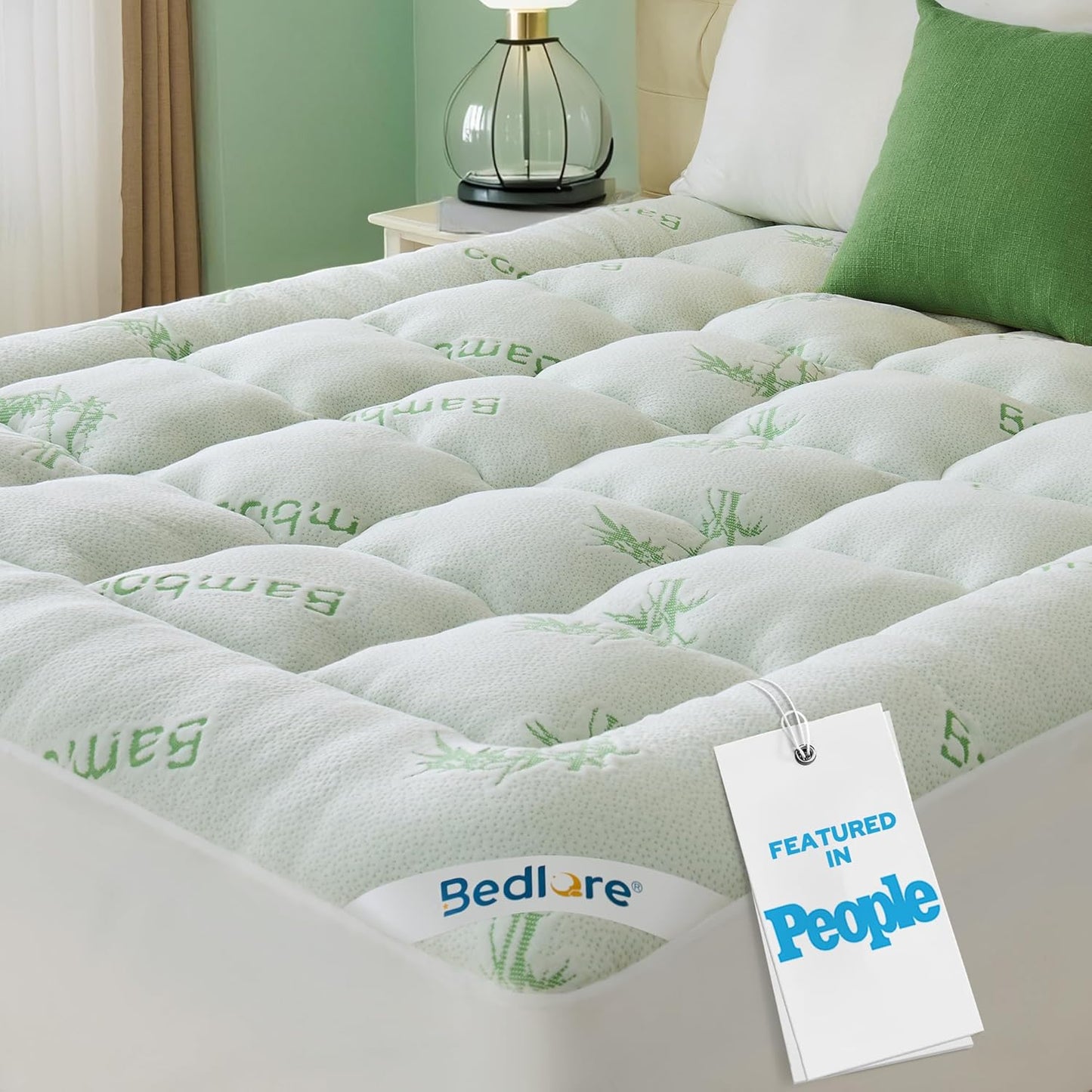BEDLORE King Mattress Topper Viscose Derived from Bamboo, Thick Pillow Top Mattress Pad with Stretchable Pockets for 6"-18" Mattress, Soft Breathable Mattress Topper for Back Pain Relief(Dark Gray)