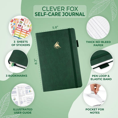 Clever Fox Self-Care Journal for Women, Daily Planner 5.8x8.3 Aquamarine