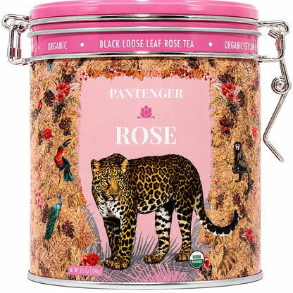 Organic Rose Tea Loose Leaf -3.5 OZ- Finest Moroccan Rose Petals and Ceylon Black Tea.