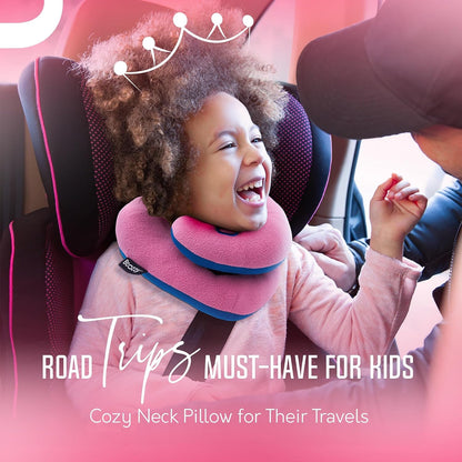 BCOZZY Travel Neck Pillow for Airplane– Patented Double Support for Head, Neck, and Chin. Best for Long Flights, Plane Sleeping, and Car Rides. Adjustable Size. Fully Washable. Carry Bag. Large, Black