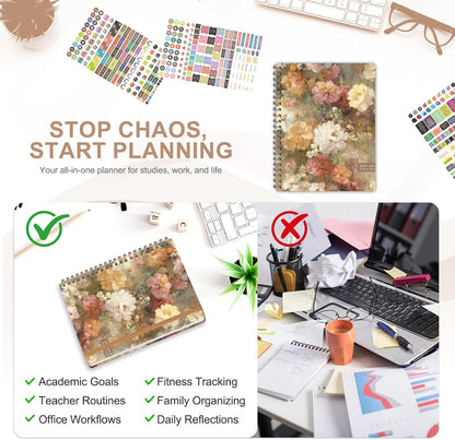 Planner 2026-2027, Weekly and Monthly Calendar Planner, JUL 2026 - JUN 2027 | A5(6.3'' x 8.5''), Hardcover, Agenda Book, Sprial Bound, Inner Pocket, Office and School Use