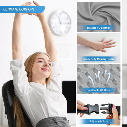 Lofty Aim Lumbar Support Pillow for Car, Car Seat Back Support for Driving | Memory Foam Car Lumbar Support for Driving Seat, Car Back Cushion, Adjustable Straps, Lower Back Pillow, Office Chairs, Black