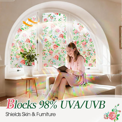 Coavas Blackout Window Privacy Film, Geometric Pattern, 11.8" x 78.7"