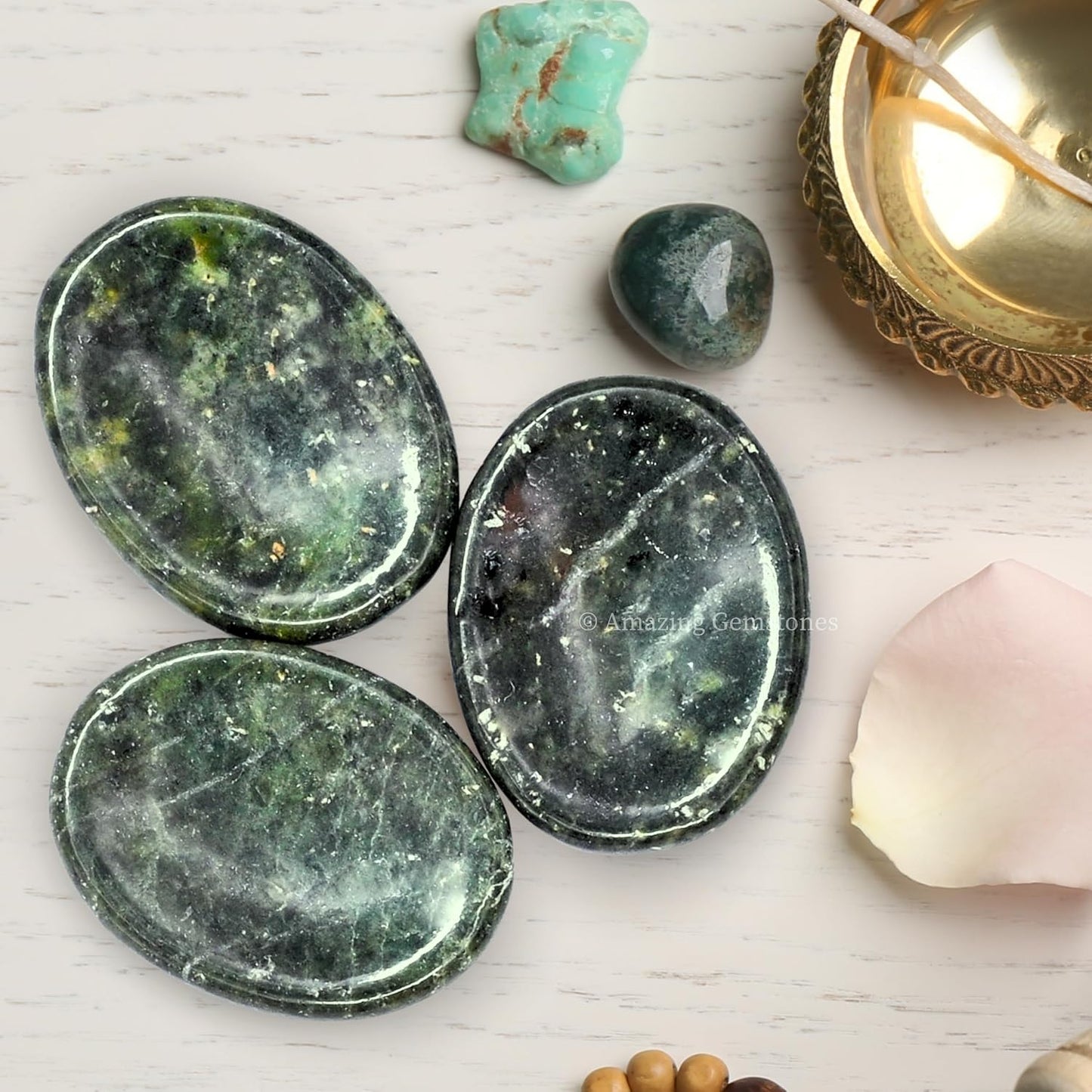 Amazing Gemstone Labradorite Thumb Worry Stone, Anxiety Stone, Healing Crystals - Piedra Crystal Fidget for Gift, Meditation, Calming, Relaxation, Stress Relief - Colors C