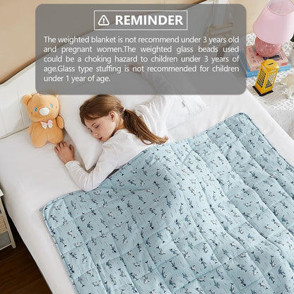 L'AGRATY Weighted Lap Pad 7lb: Small Weighted Blanket for Adults - Cooling Portable Travel Blanket for Relaxation Sleeping - Washable All-Season (29" x 24")