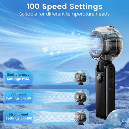 Portable Fan Handheld, Powerful Cooling Misting Fan Rechargeable