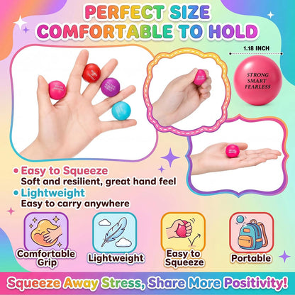 Sotiff 100 Pcs Motivational Balls Bulk for Adults, Ten Colors Inspirational
