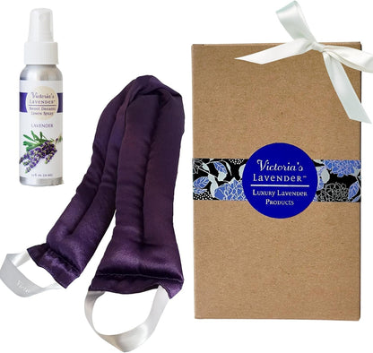 Victoria's Lavender Luxury Lavender Neck Wrap, Microwavable Neck Heating Pad, Aromatherapy Wrap for Men & Women, Filled with Lavender Buds & Flax Seed, Relaxing Spa Gift